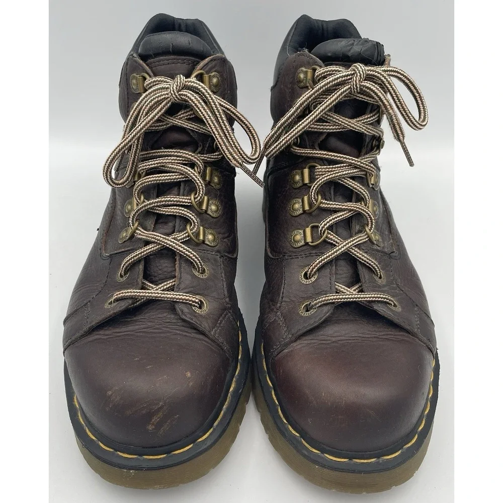 Dr. Doc Martens Boots Brown DM Leather Work (11303) Chunky AW004 Men's 11 US Y2K